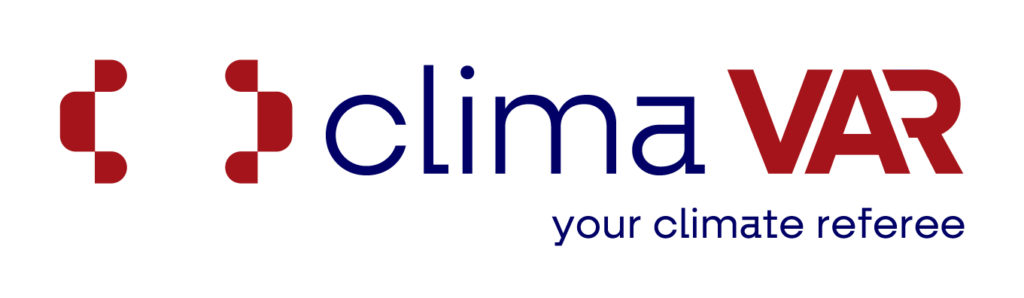 A logo that says "climaVAR - your climate referee"